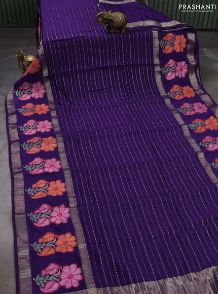 Violet Semi Chanderi - Embroidery