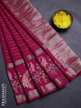 Pink Semi Chanderi - Embroidery