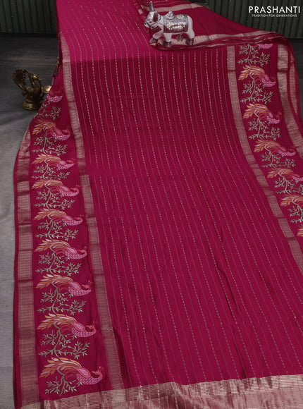 Pink Semi Chanderi - Embroidery