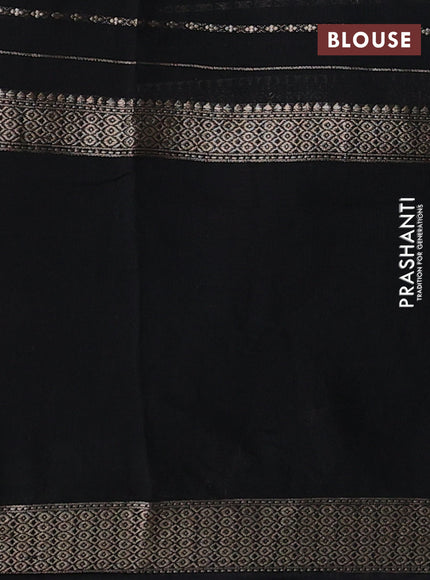 Black Semi Chanderi - Embroidery