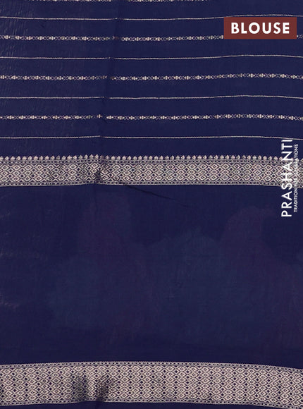 Blue Semi Chanderi - Embroidery
