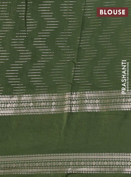 Sap Green Semi Chanderi - Embroidery