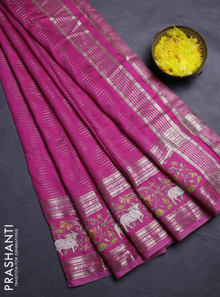Pink Semi Chanderi - Embroidery