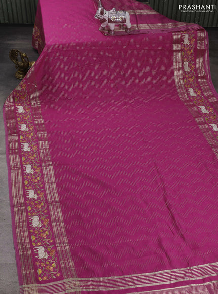 Pink Semi Chanderi - Embroidery