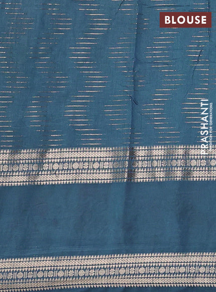 Cs Blue Semi Chanderi - Embroidery