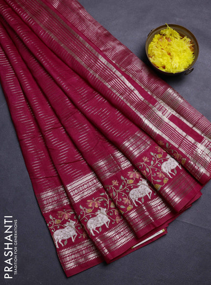 Pink Semi Chanderi - Embroidery