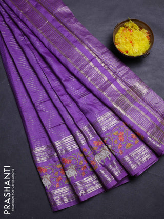 Lavender Semi Chanderi - Embroidery
