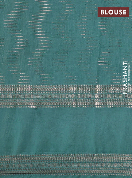 Teal Green Semi Chanderi - Embroidery
