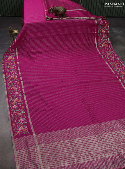 Pink Semi Chanderi - Embroidery