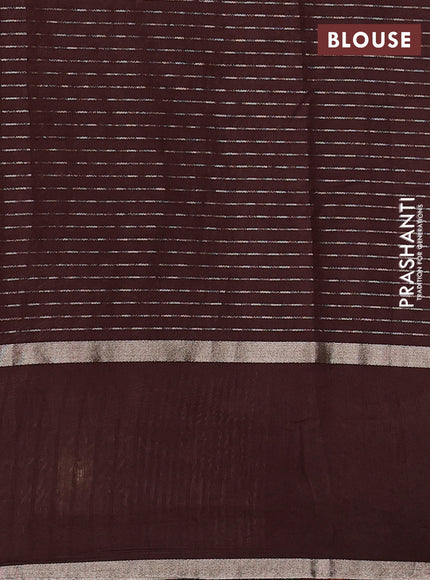 Coffee Brown Semi Chanderi - Embroidery