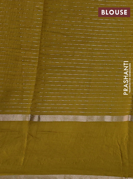 Mustard Green Semi Chanderi - Embroidery