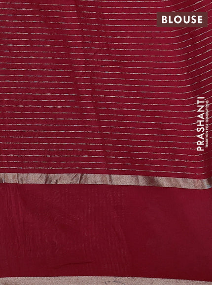 Red Semi Chanderi - Embroidery