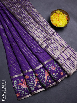 Violet Semi Chanderi - Embroidery