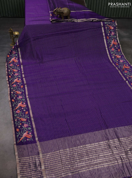 Violet Semi Chanderi - Embroidery