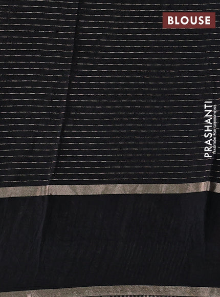 Black Semi Chanderi - Embroidery