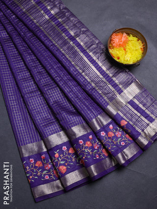 Violet Semi Chanderi - Embroidery