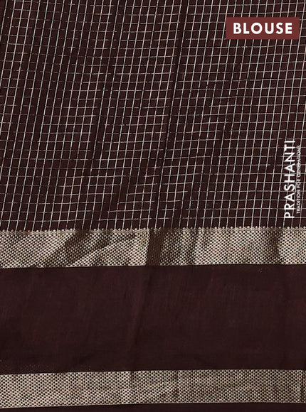 Coffee Brown Semi Chanderi - Embroidery