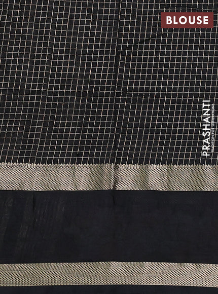 Black Semi Chanderi - Embroidery