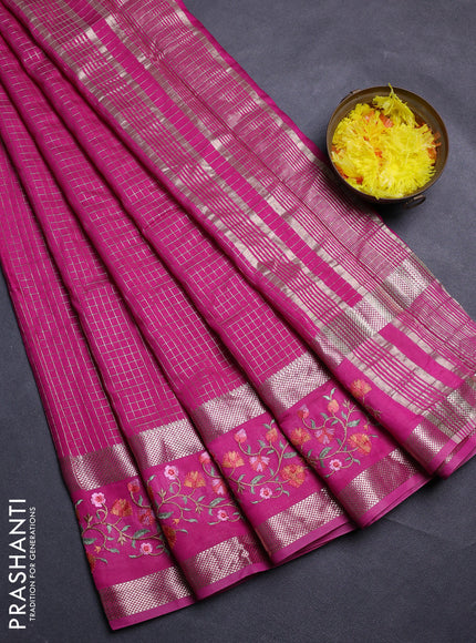 Pink Semi Chanderi - Embroidery