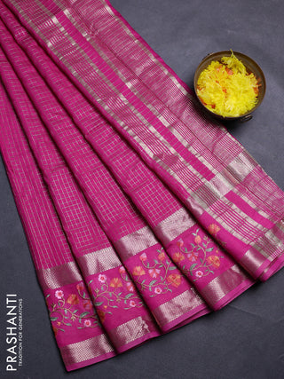 Pink Semi Chanderi - Embroidery