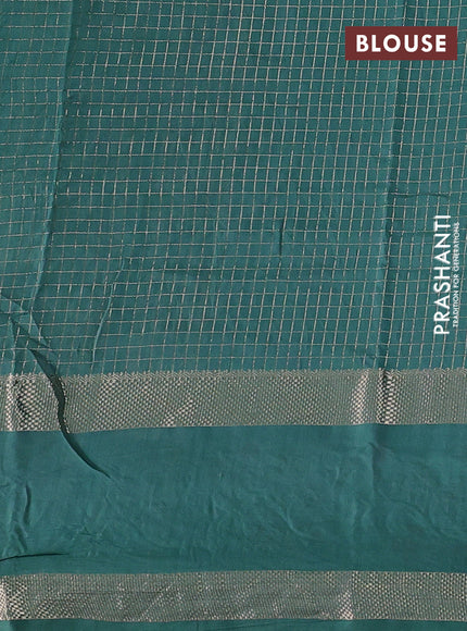 Teal Green Semi Chanderi - Embroidery