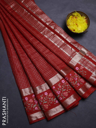 Orange Semi Chanderi - Embroidery