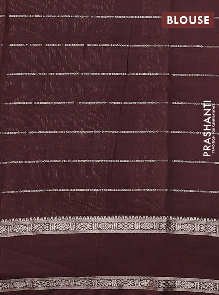 Coffee Brown Semi Chanderi - Embroidery
