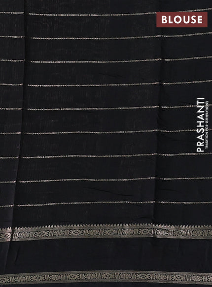 Black Semi Chanderi - Embroidery