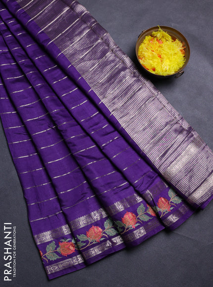 Violet Semi Chanderi - Embroidery