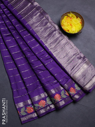 Violet Semi Chanderi - Embroidery