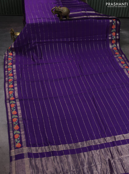 Violet Semi Chanderi - Embroidery