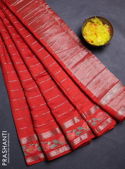 Orange Semi Chanderi - Embroidery