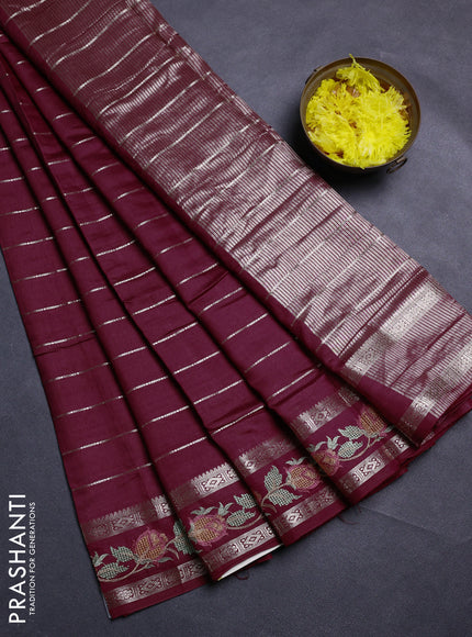 Maroon Semi Chanderi - Embroidery
