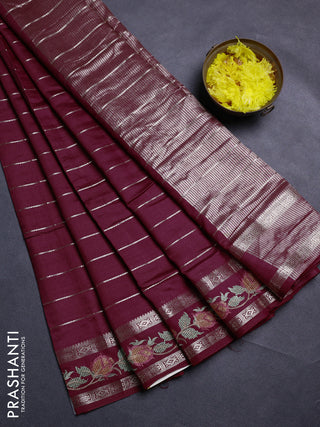 Maroon Semi Chanderi - Embroidery
