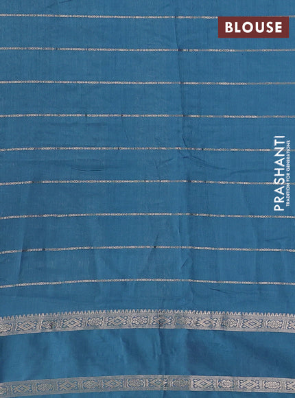 Cs Blue Semi Chanderi - Embroidery