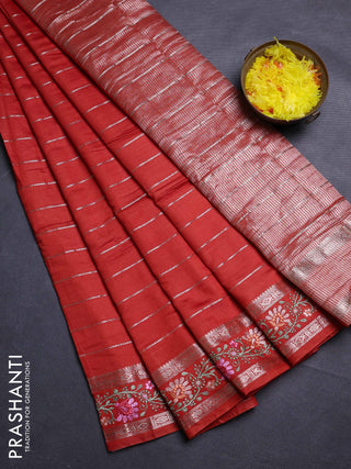 Orange Semi Chanderi - Embroidery