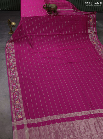 Pink Semi Chanderi - Embroidery