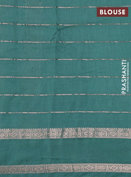 Teal Green Semi Chanderi - Embroidery