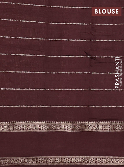 Coffee Brown Semi Chanderi - Embroidery