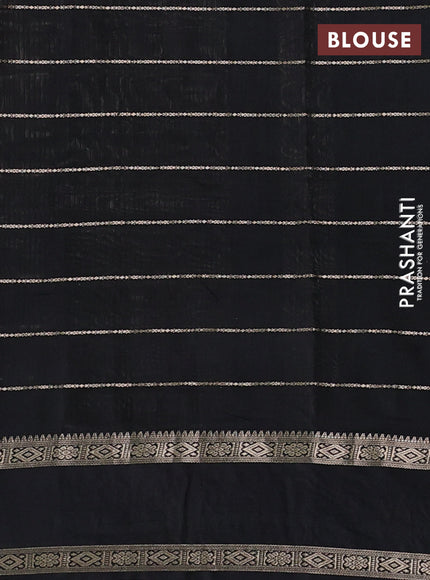 Black Semi Chanderi - Embroidery