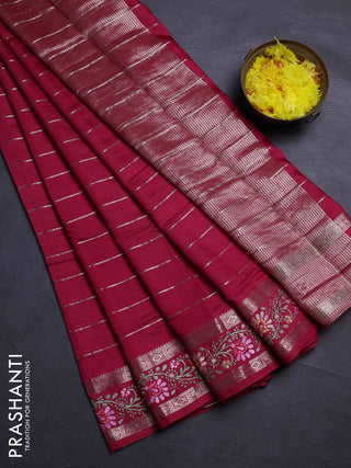 Red Semi Chanderi - Embroidery