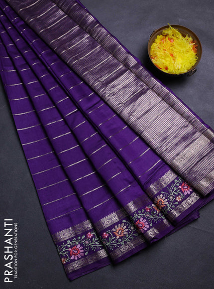 Violet Semi Chanderi - Embroidery
