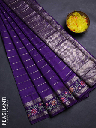 Violet Semi Chanderi - Embroidery