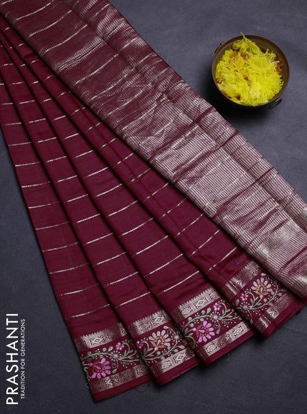 Maroon Semi Chanderi - Embroidery