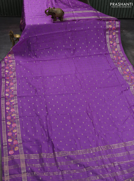 Lavender Semi Chanderi - Embroidery