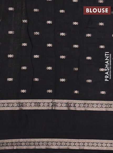 Black Semi Chanderi - Embroidery