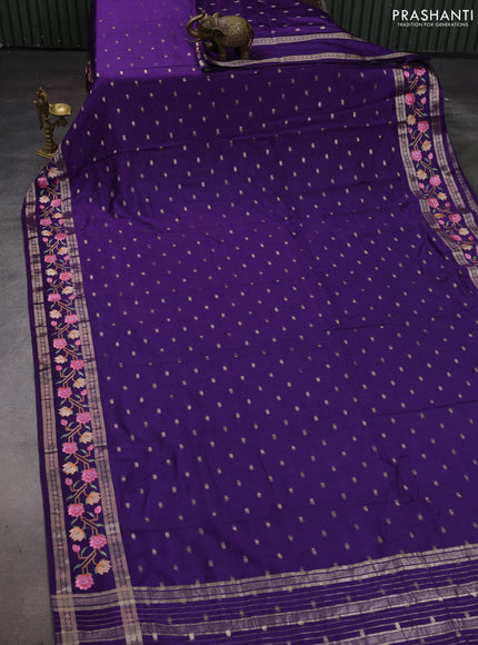 Violet Semi Chanderi - Embroidery