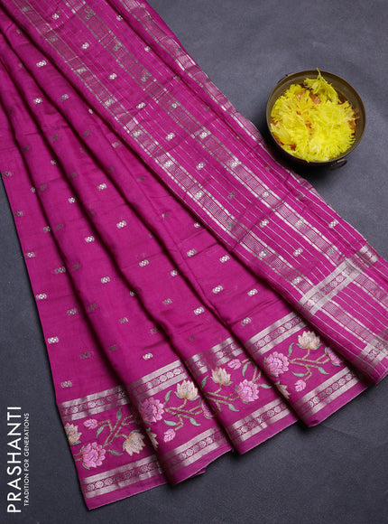 Pink Semi Chanderi - Embroidery