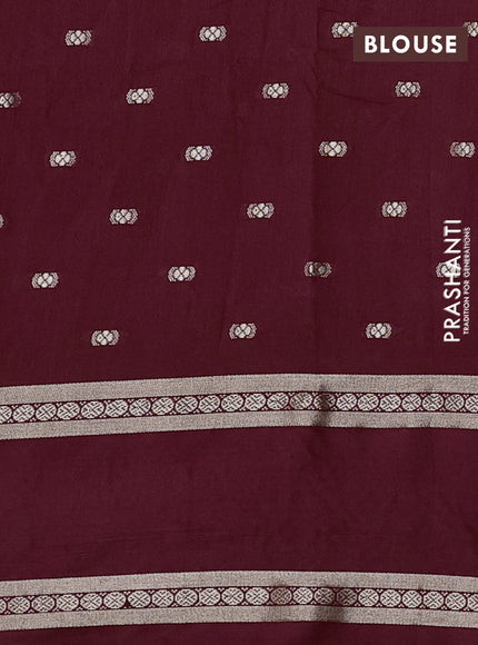 Maroon Semi Chanderi - Embroidery