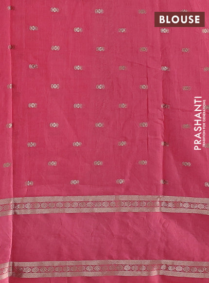 Peach Pink Semi Chanderi - Embroidery